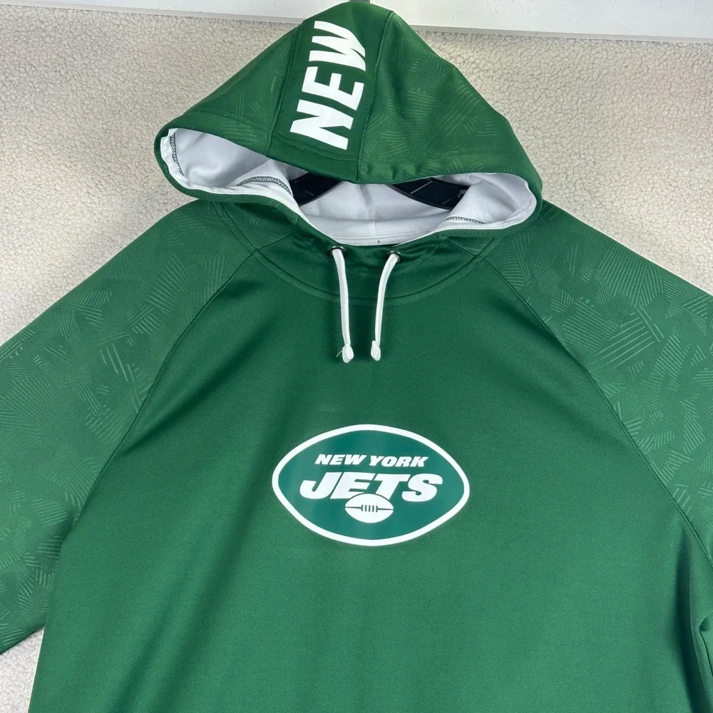 New York Jets Fanatics NFL Hoodie Mens XXL Green Athletic Pullover Sweatshirt